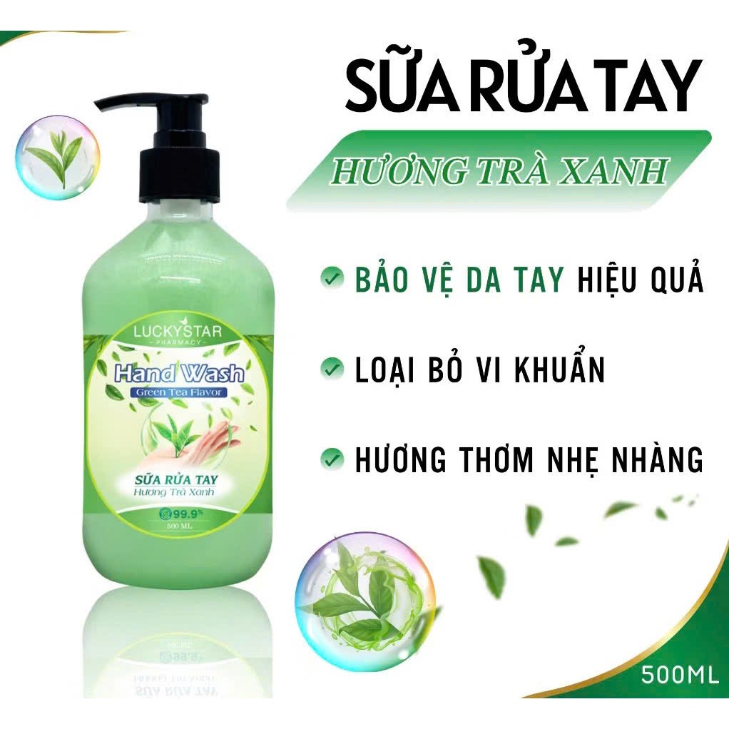 Sữa Rửa Tay Diệt Khuẩn LUCKY STAR Dưỡng Da Tinh Chất Trái Cây 500ML
