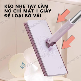 Cây Lau Kẹp Khăn Lau Nhà, Lau Bàn Bếp Không Cần Giặt Không Chạm Tay GREENSINDOOR Size 25cm