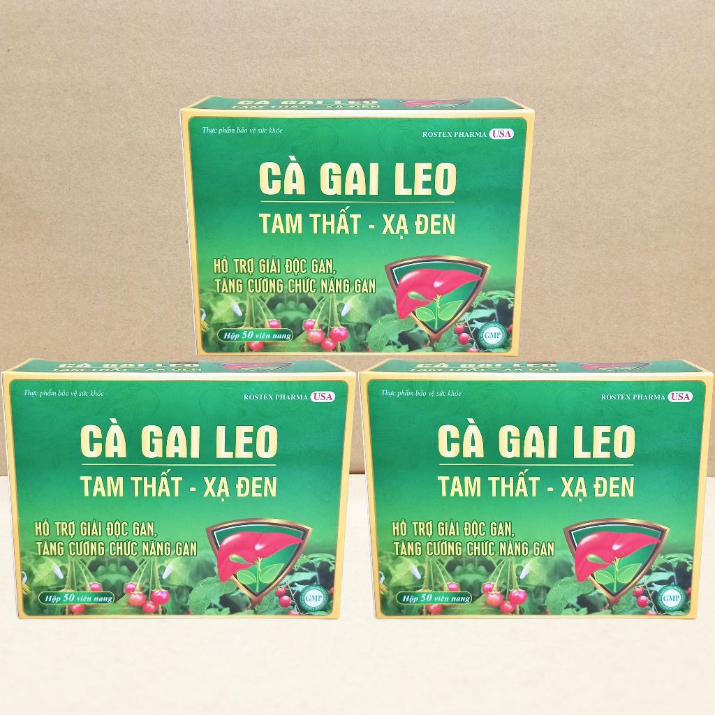 Combo 3 Hộp Cà Gai Leo Tam Thất - Xạ Đen Vỉ - Rostex - Vinaphar - Vitamin Chữa Lành