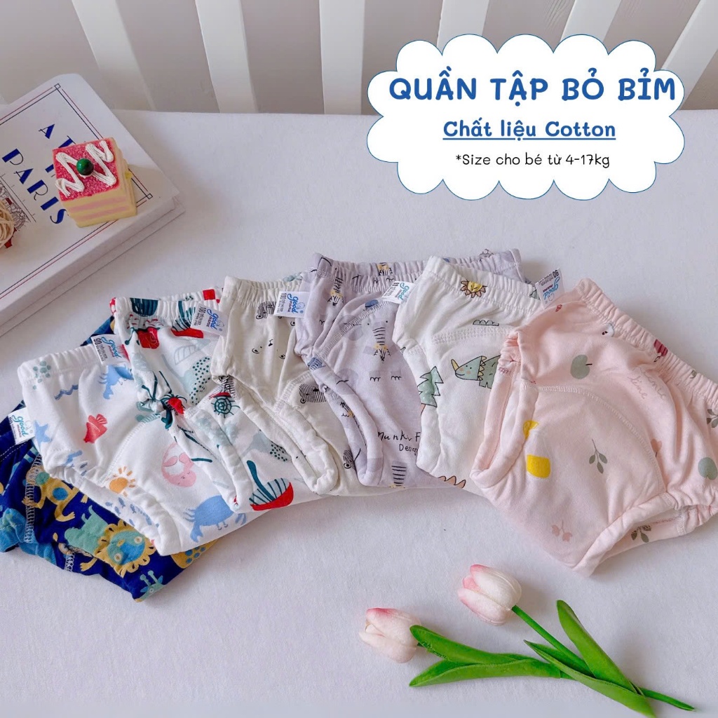 SET 5 Quần Bỏ Bỉm Goodmama Cotton Chính Hãng 6 Lớp Size 80/90/100/110 ...
