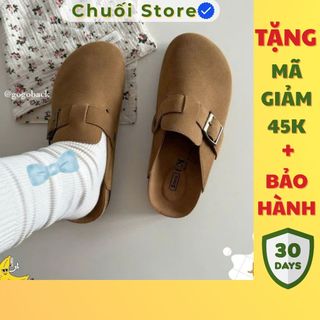 Giày sục nữ da PU tổng hợp dệt vải đế cao su dễ phối đồ năng động basic xinh