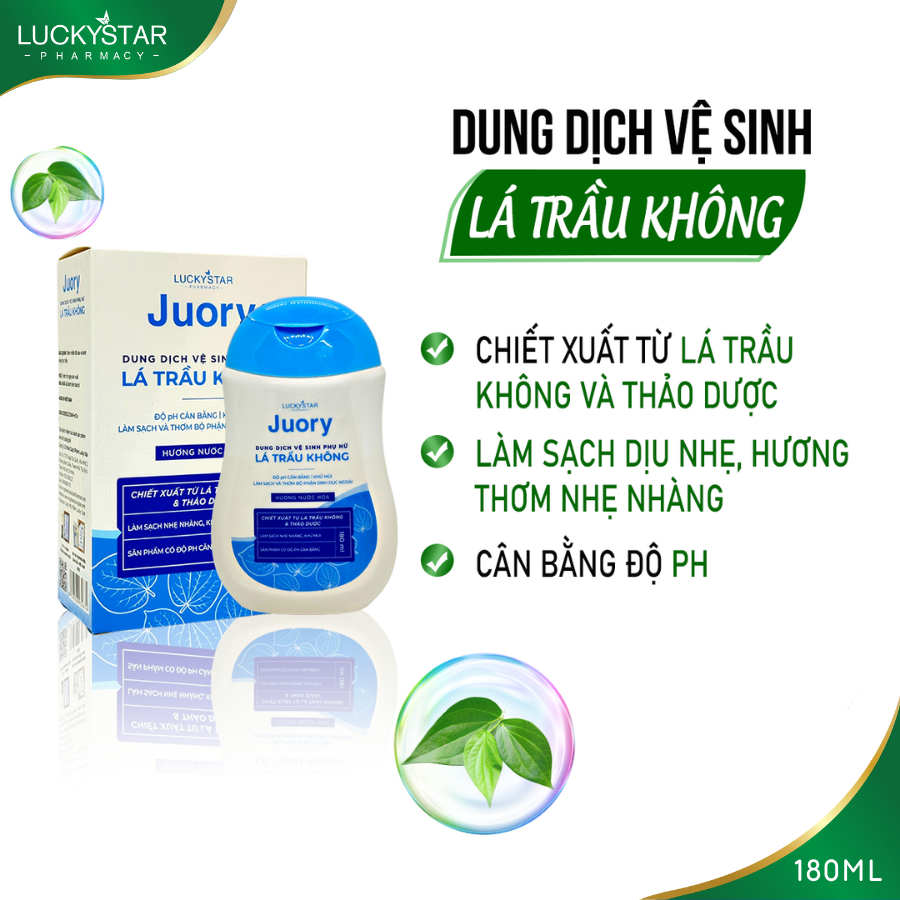 Dung Dịch Vệ Sinh Phụ Nữ Trầu Không Juory 180ml