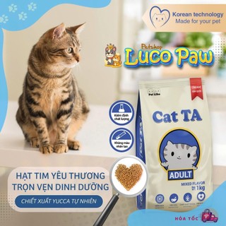 Thức ăn hạt Cat TA 360Gr cho Mèo trưởng thành, công nghệ Hàn Quốc, Gà Tây Cá Ngừ (Luco Paw Petshop)