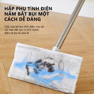 Cây lau kẹp khăn lau nhà, lau tủ bếp đa năng Easy xoay 360 độ, chổi lau nhà tiện lợi khăn lau dùng 1 lần không cần giặt