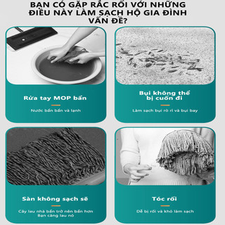 Cây lau kẹp khăn lau nhà, lau tủ bếp đa năng Easy xoay 360 độ, chổi lau nhà tiện lợi khăn lau dùng 1 lần không cần giặt