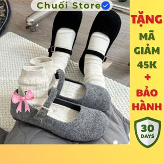 Giày bệt nữ da PU tổng hợp dệt vải đế cao su êm ái thoải mái nhẹ nhàng dịu dàng
