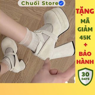 Giày cao gót nữ da PU tổng hợp dệt vải đế cao su dễ thương nhẹ nhàng nữ tính thanh lịch