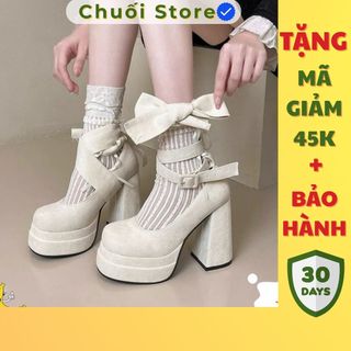 Giày cao gót nữ da PU tổng hợp dệt vải đế cao su phong cách cổ điển quý phái sang chảnh cao cấp