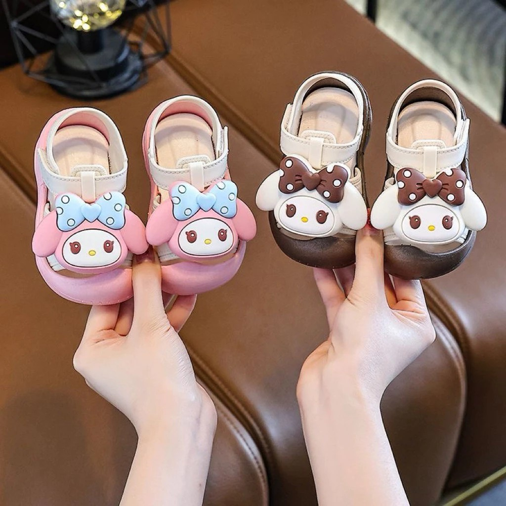 Giày quai dán sandal cho bé gái tập đi hình thỏ melody dễ thương