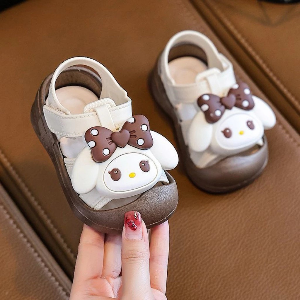 Giày quai dán sandal cho bé gái tập đi hình thỏ melody dễ thương