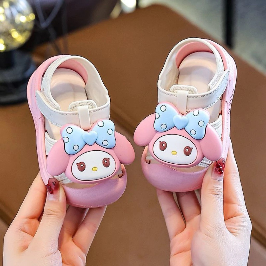 Giày quai dán sandal cho bé gái tập đi hình thỏ melody dễ thương