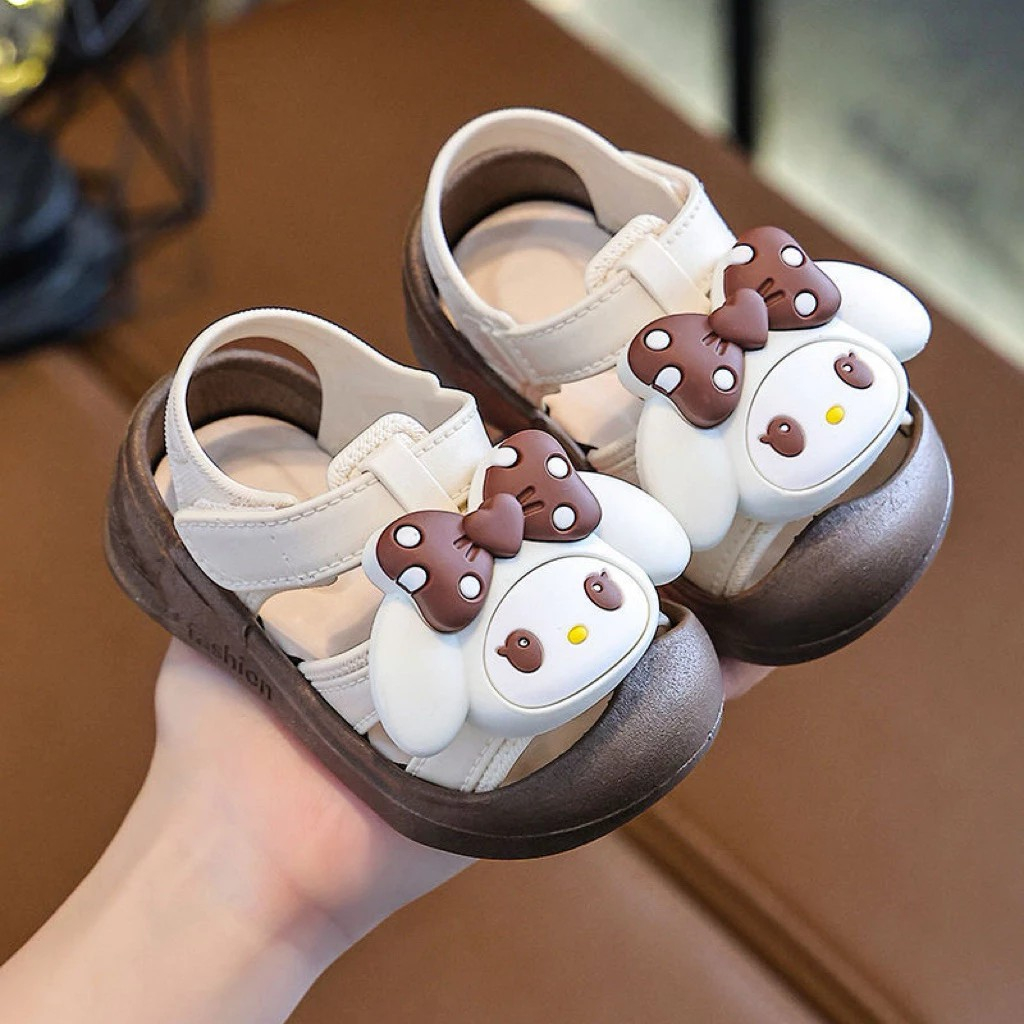 Giày quai dán sandal cho bé gái tập đi hình thỏ melody dễ thương