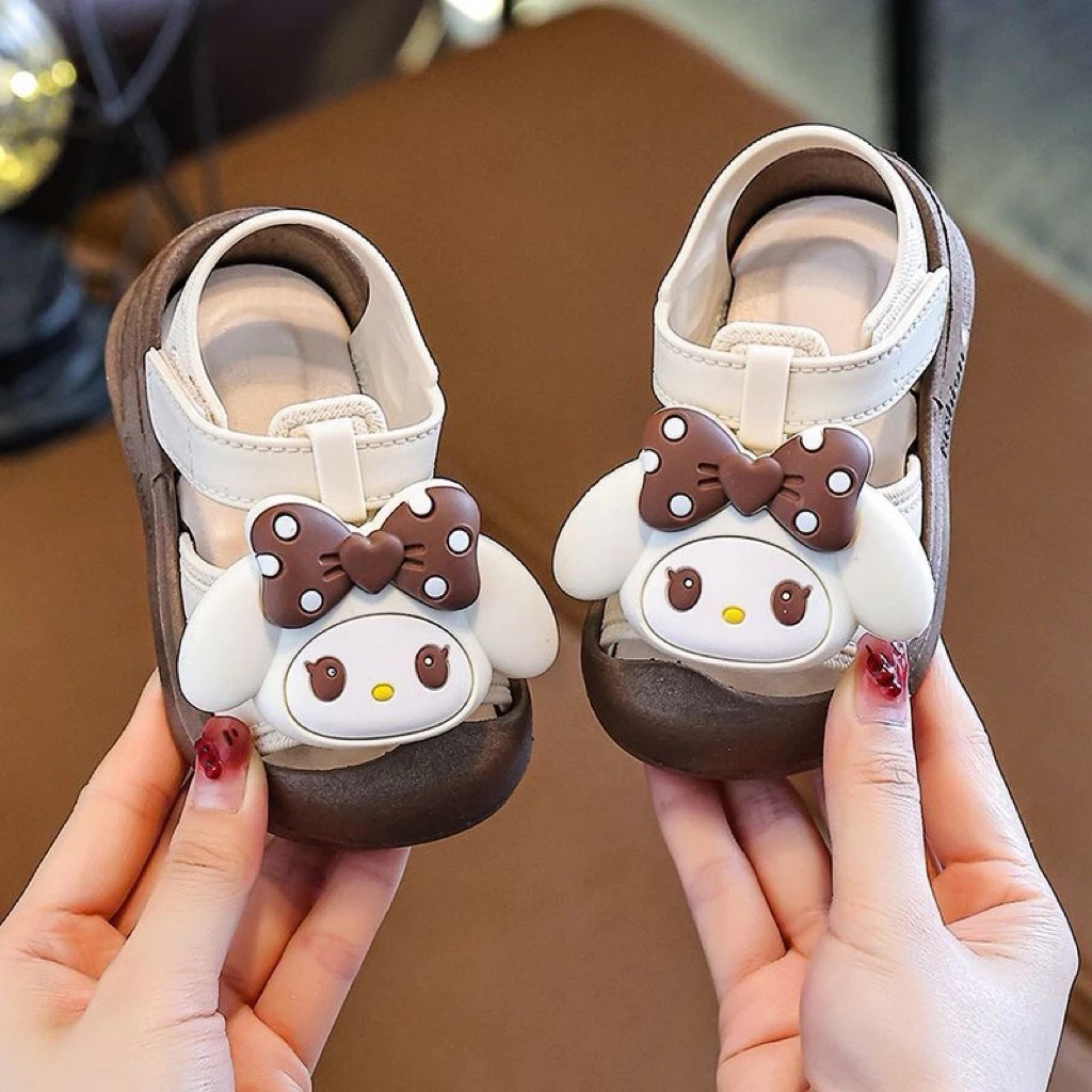 Giày quai dán sandal cho bé gái tập đi hình thỏ melody dễ thương