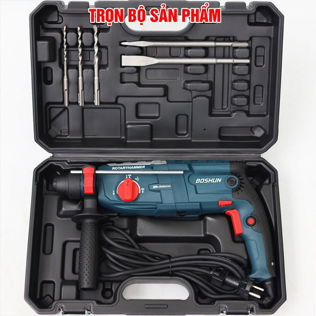 [MỚI] Máy Khoan Bê Tông BOSHUN BS-RH1050PRO 3 Chức Năng 1050W Plus 28mm - Lõi Đồng 100%