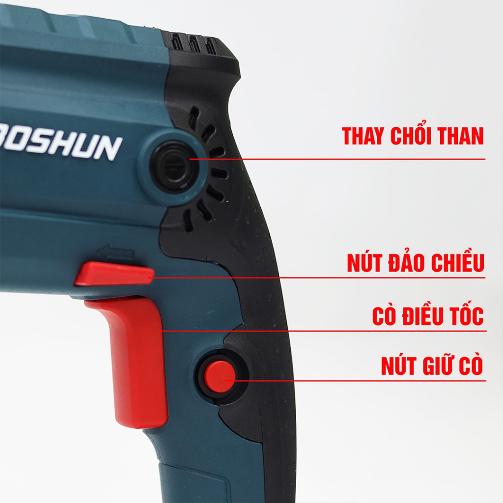 [MỚI] Máy Khoan Bê Tông BOSHUN BS-RH1050PRO 3 Chức Năng 1050W Plus 28mm - Lõi Đồng 100%