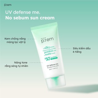 Kem Chống Nắng Make P:rem UV Defense Me Sun Cream SPF50+/PA++++ Nâng Tone, Kiềm Dầu 50ml Duduhouse