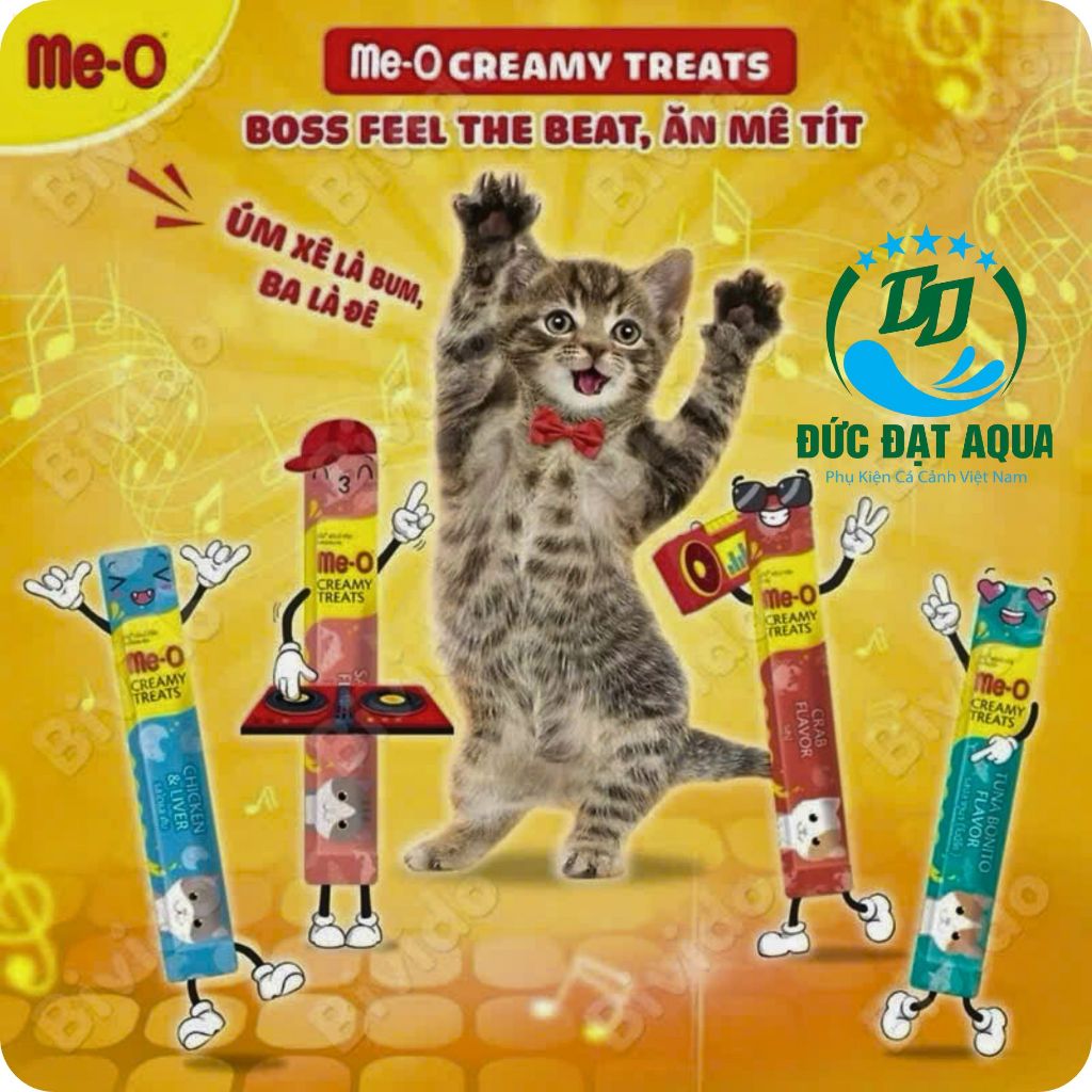 Hộp 100 Thanh-Súp Thưởng Cho Mèo Me-O Nhiều Dinh Dưỡng mix 4 vị và 8 vị combo nguyên thùng 100 thanh 8