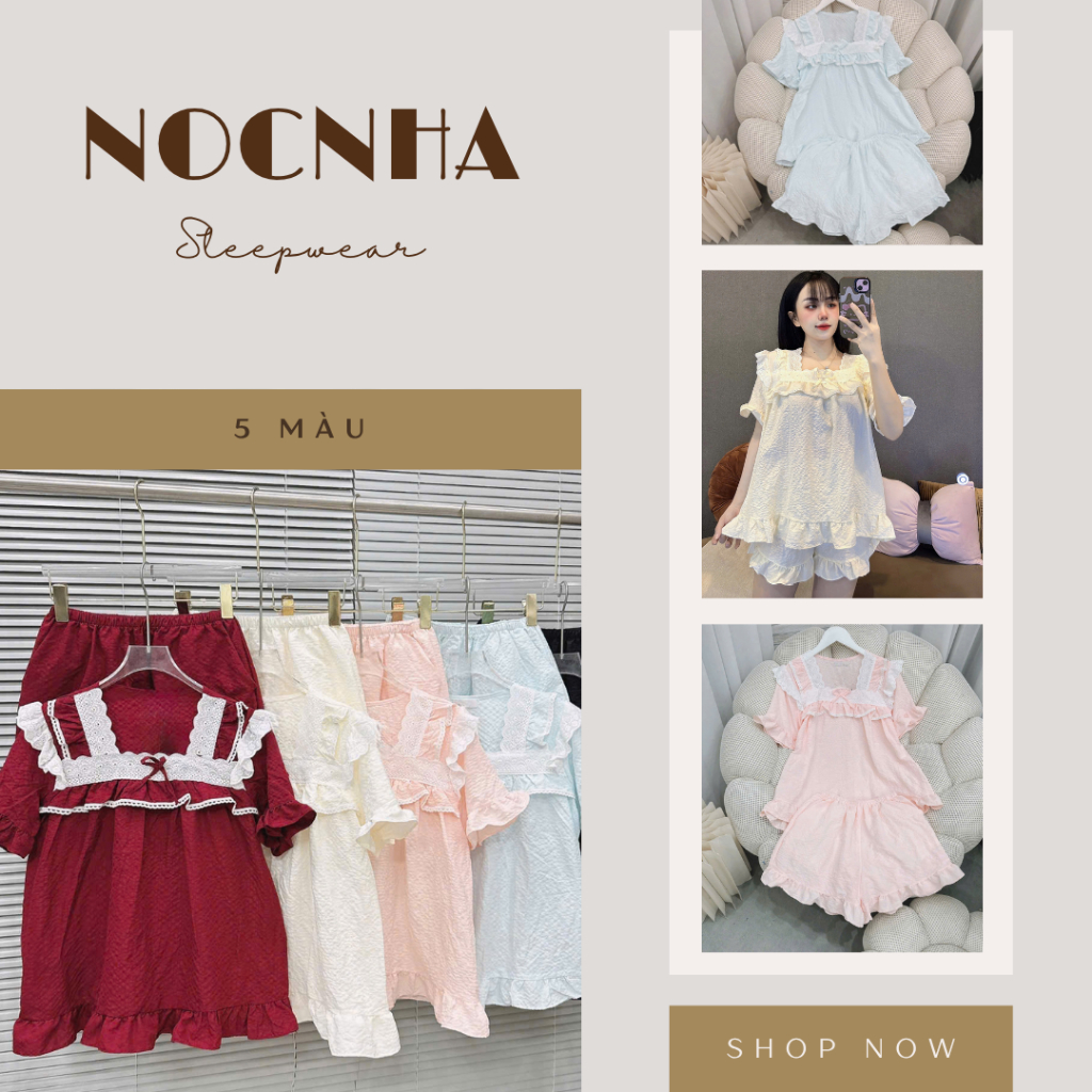Bộ đũi xốp đùi cổ vuông – NocnhaSleepwear (40-60kg)