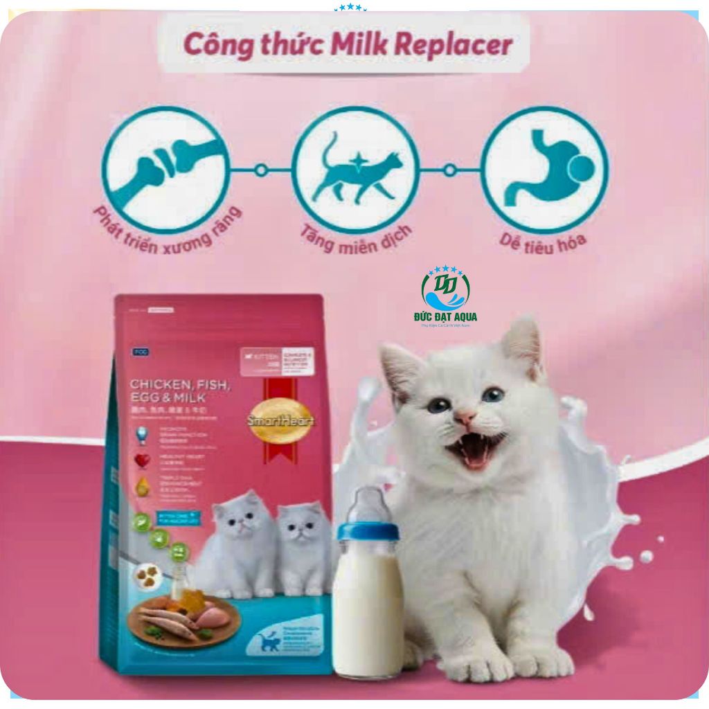 Thức Ăn Cho Mèo Con Hạt Smartheart Kitten Gà Cá Trứng Sữa 1.1Kg hỗ trợ tiêu hóa, lông mượt cho mèo 5