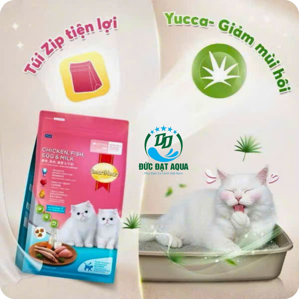 Thức Ăn Cho Mèo Con Hạt Smartheart Kitten Gà Cá Trứng Sữa 1.1Kg hỗ trợ tiêu hóa, lông mượt cho mèo 4