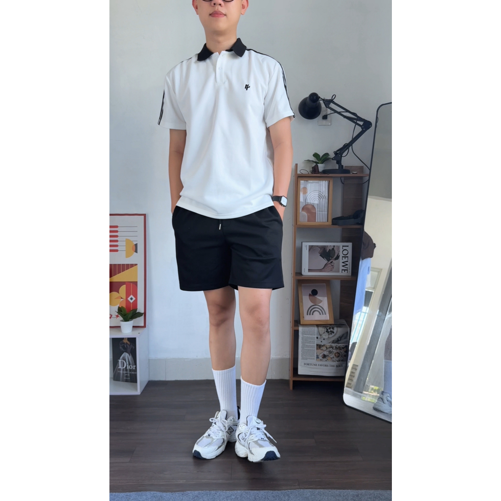 Quần Short Vải Cotton RT CLASSY Nam Nữ Form Trên Gối Ống Rộng