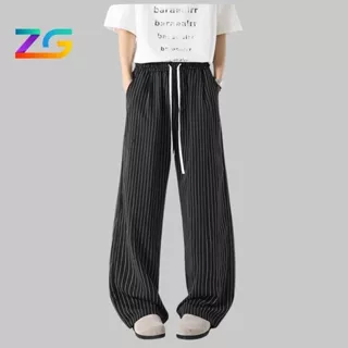 Quần ống rộng kẻ sọc ZGO form quần ống suông unisex vải không nhăn mềm mát QZG03