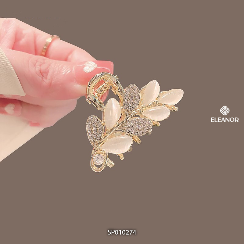 Kẹp tóc nữ càng cua Eleanor Accessories kẹp tóc thiết kế hình lá đính đá phụ kiện tóc 10274