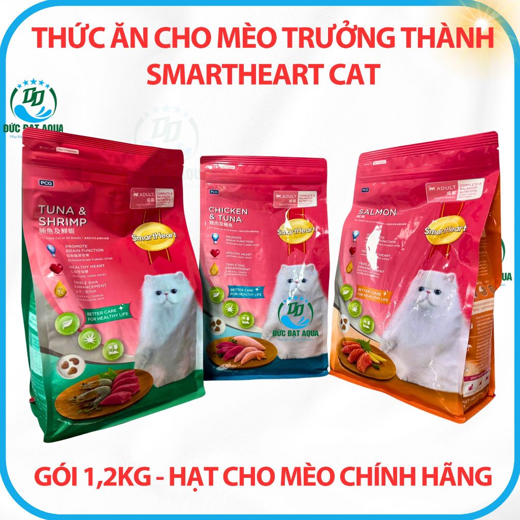 Thức ăn cho mèo TRƯỞNG THÀNH Smartheart Cat - gói 1,2kg - hạt cho mèo CHÍNH HÃNG siêu ngon