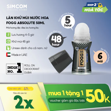 Lăn khử mùi FOGG Absolute hương nước hoa,chuyên khử mùi nam và khử mùi cho cả nữ,lăn vào nách giảm mùi hôi và mùi cơ thể