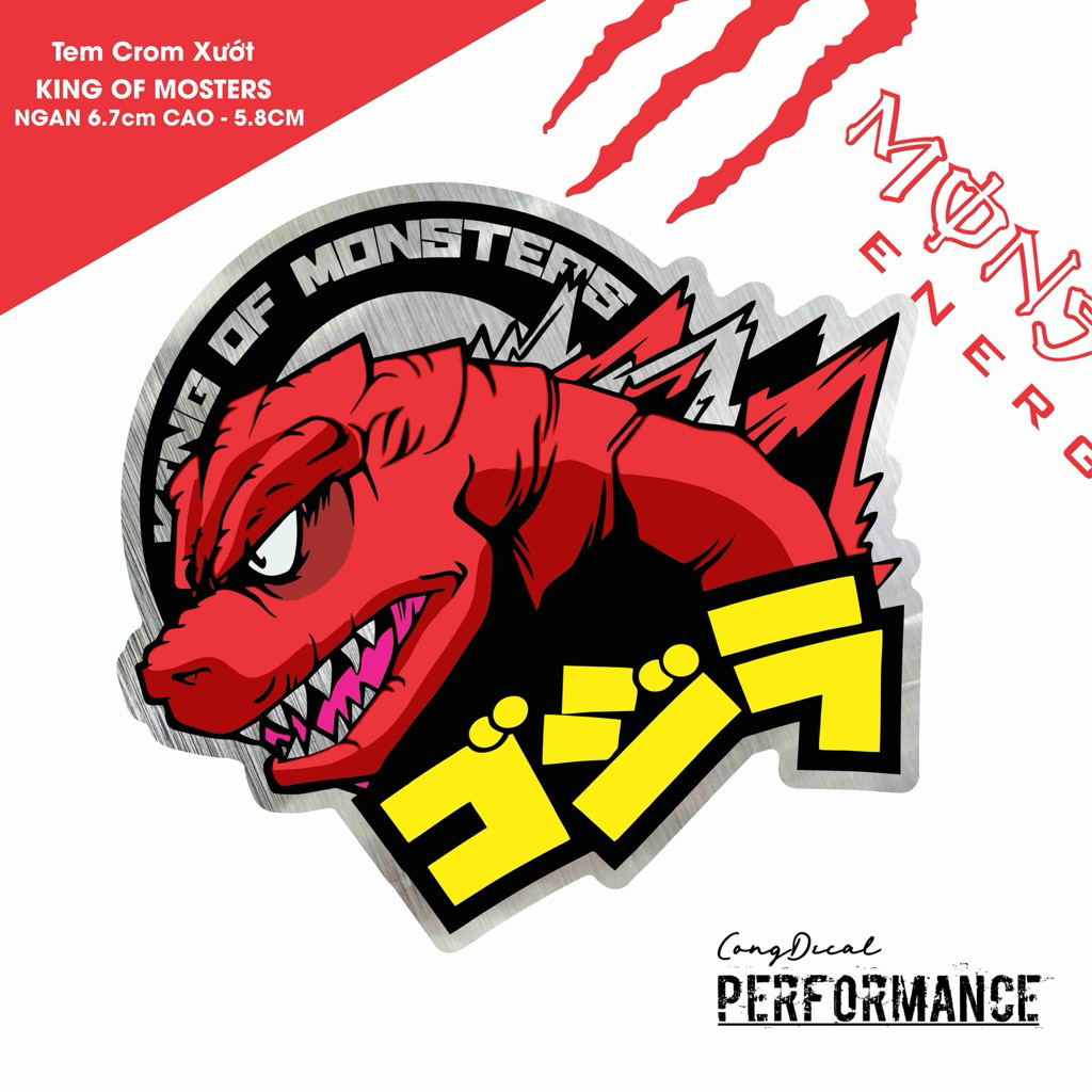 Tem dán crom xước Godzilla Monster JDM | Shopee Việt Nam