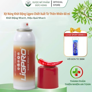 Chai Xịt Nóng Khởi Động LIGPRO Chiết Xuất Từ Thiên Nhiên, Khởi Động Nhanh, Tránh chấn thương 160ml