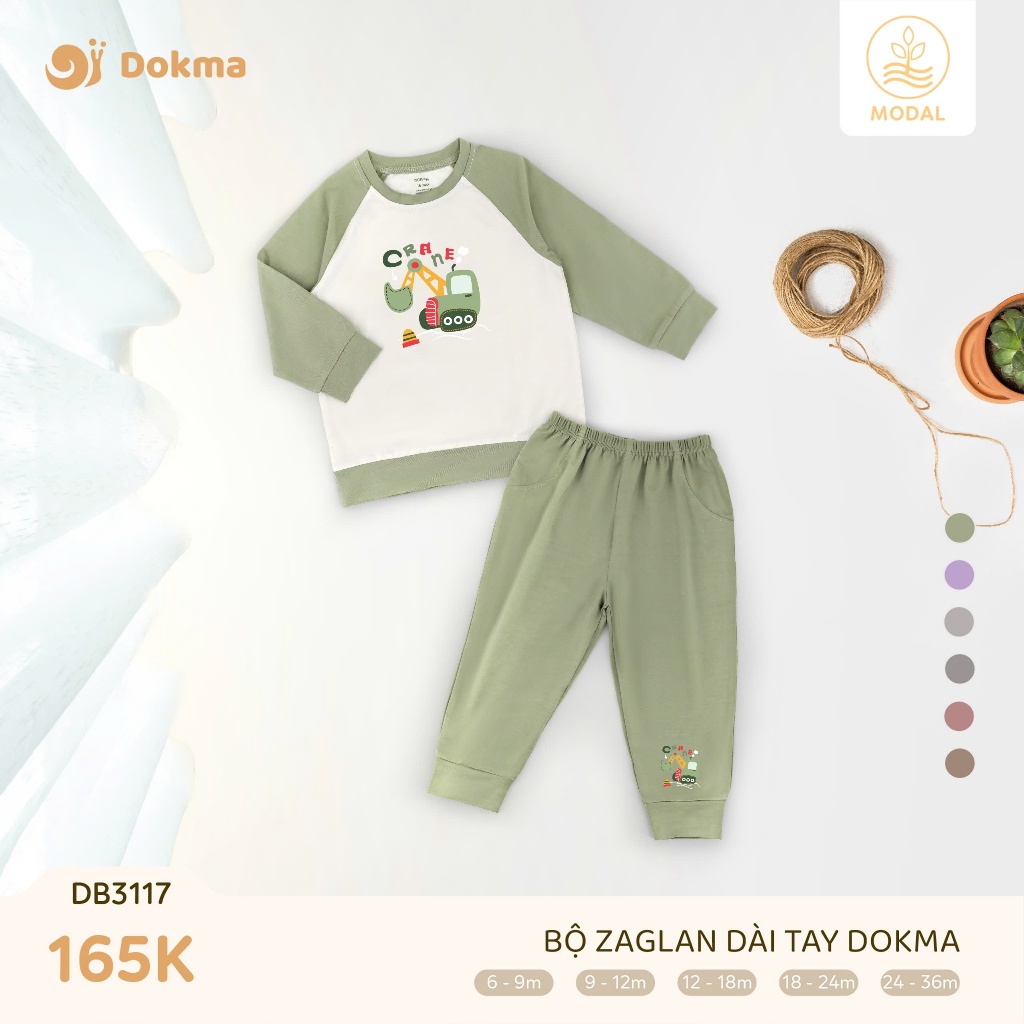 (9-13kg, 9-36M) Bộ Dài Tay DOKMA Cotton DB3121 DB2044 DB2458 DB3179 DB2457 DB3026 DB3024