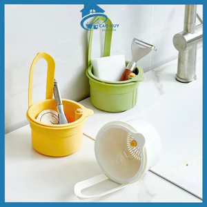 Rổ Lọc Rác Thức Ăn Thừa Treo Bồn Rửa Bát Đa Năng, Rổ Rửa Trái Cây Tiện Lợi,Giỏ Lọc Có Nút Nhấn