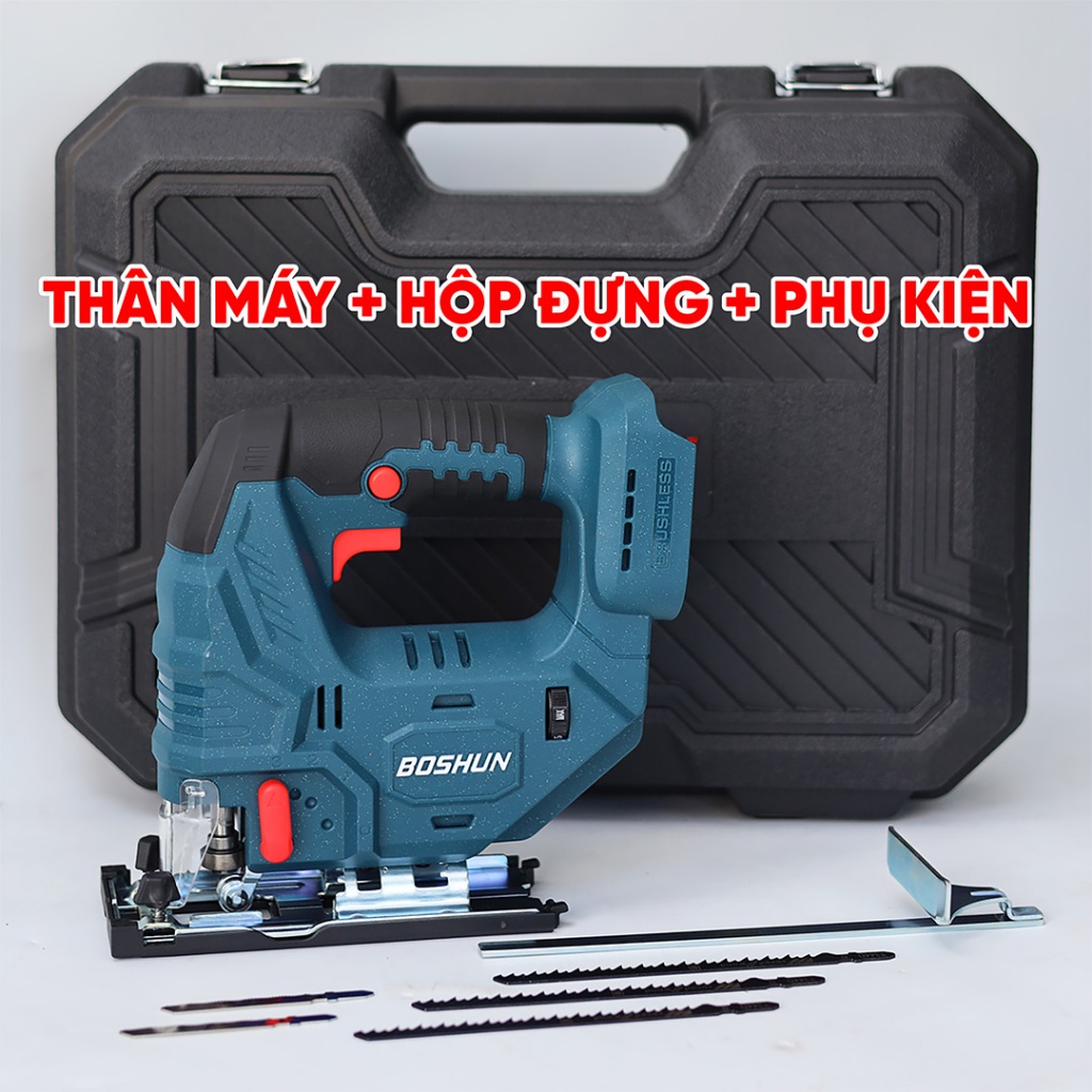[KÈM 5 LƯỠI] Máy Cưa Lọng Cầm Tay Boshun BS-CJS06BL Tặng Kèm Bộ 5 Lưỡi Cắt
