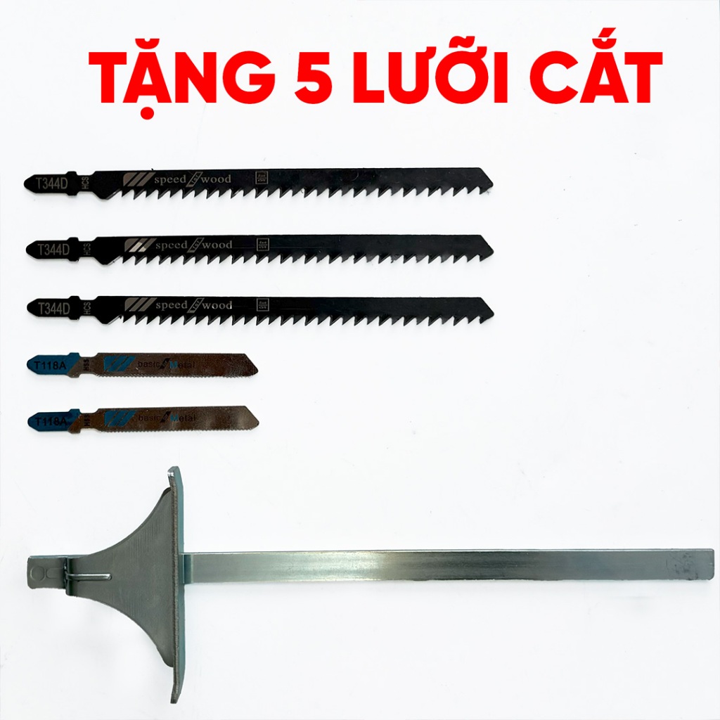 [KÈM 5 LƯỠI] Máy Cưa Lọng Cầm Tay Boshun BS-CJS06BL Tặng Kèm Bộ 5 Lưỡi Cắt