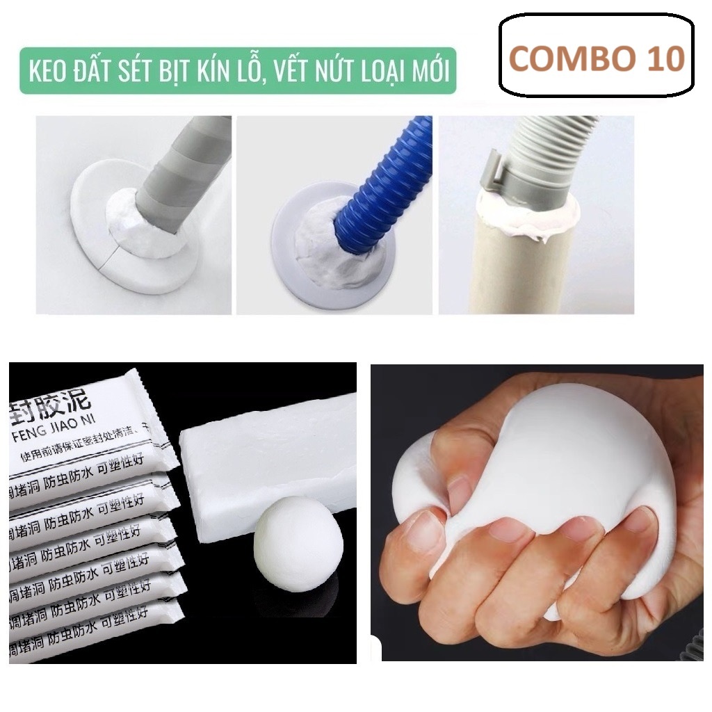 (Combo10) Xi măng dẻo bịt lỗ điều hoà, đường ống nước