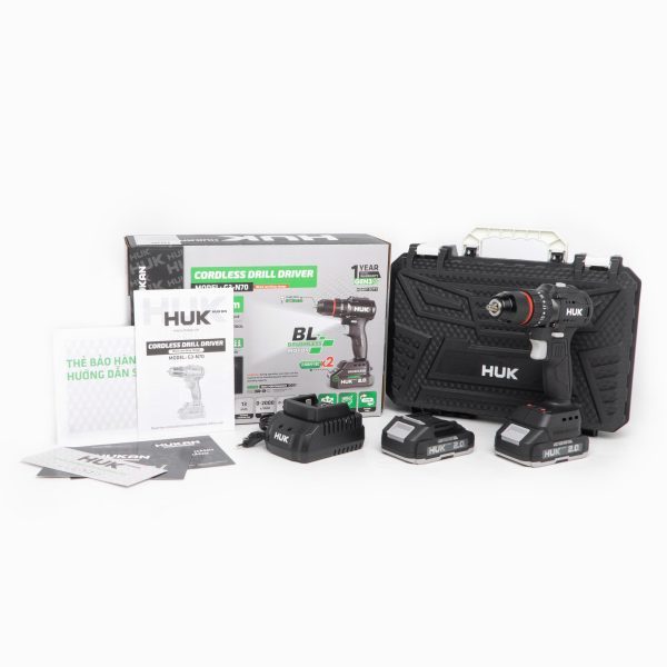 Máy Khoan (GEN3) HUKAN G3-N70|  21V - Lực Siết 70Nm|Động Cơ Không Chổi Than| Tính Năng Tạo Xung, Chống Lật Cổ Tay