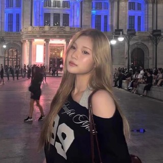 Hàn Quốc midnight move hở vai ngắn tay áo ngắn cổ áo thun nữ chéo vai hở vai ngắn th2h jiwo