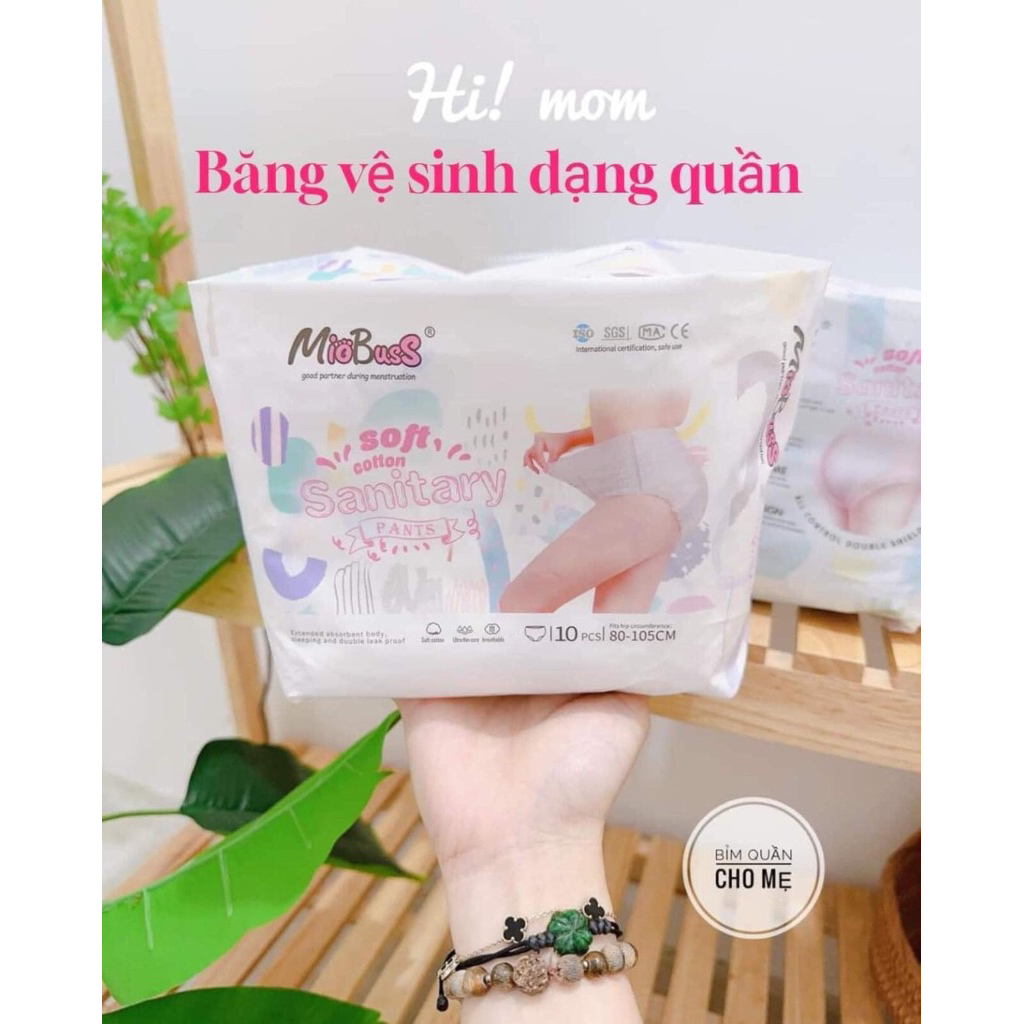 Băng vệ sinh quần Miobus siêu thấm – Mềm mại – Không tràn – Size 35 kg đến 80 kg