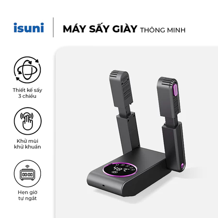Máy sấy giày thông minh công suất 150W 3 chiều xoay 360 độ có tia UV khử mùi, khử khuẩn cao cấp ntt95
