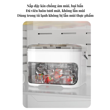 Khay Làm Đá Thông Minh 50 Viên Tự Động, Bộ Hộp Cao Cấp Kèm 2 Khuôn Đá Smart Home Tiện Ích ntt95