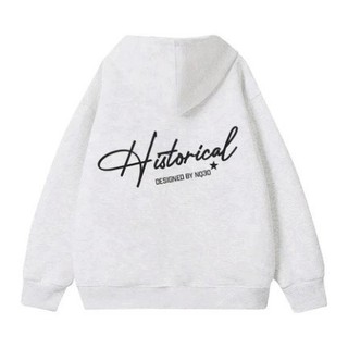Áo Hoodie Zip / hoodie Nam Nữ Historical Màu Xám, Form Rộng Unisex, Thiết Kế In Chữ Cực Đẹp 2025