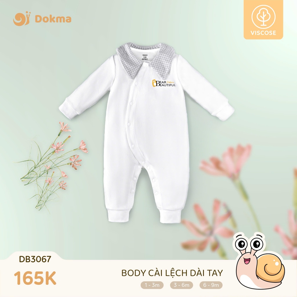 (4,5-9kg) Bộ Body Cotton DOKMA Cài Lệch Dài Tay Cho Bé DB3067 DB3360
