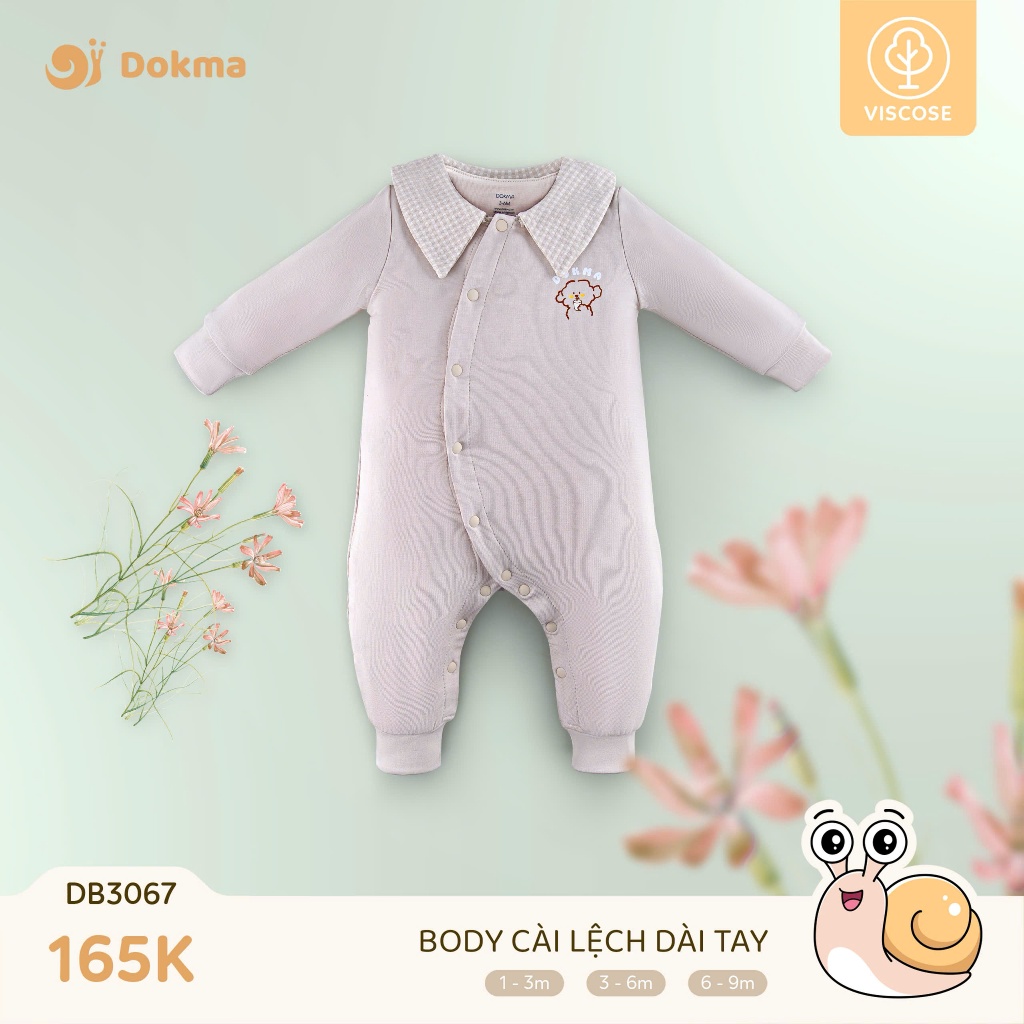 (4,5-9kg) Bộ Body Cotton DOKMA Cài Lệch Dài Tay Cho Bé DB3067 DB3360