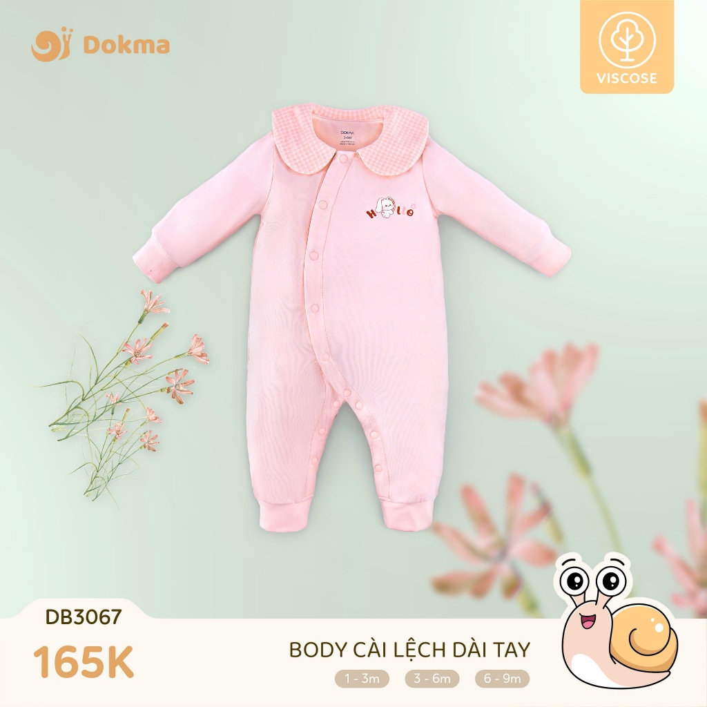 (4,5-9kg) Bộ Body Cotton DOKMA Cài Lệch Dài Tay Cho Bé DB3067 DB3360
