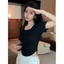 Áo thun babytee nữ phối 3 cúc cài dáng ôm body siêu tôn giáng fresize 38-55kg