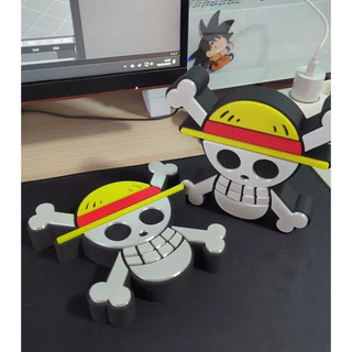 Logo one piece - Mũ rơm in 3D decor trang trí 16x14 cm