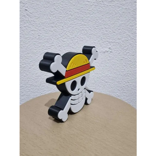 Logo one piece - Mũ rơm in 3D decor trang trí 16x14 cm