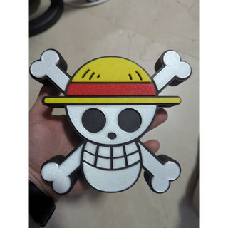 Logo one piece - Mũ rơm in 3D decor trang trí 16x14 cm