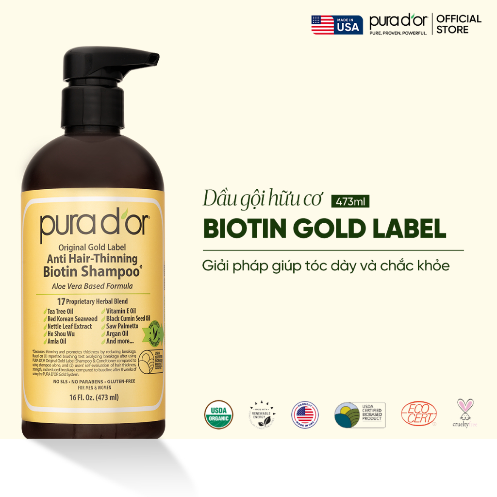 [GWP] Dầu Gội Biotin Pura D'or Original Gold Label Chăm Sóc Da Đầu ...